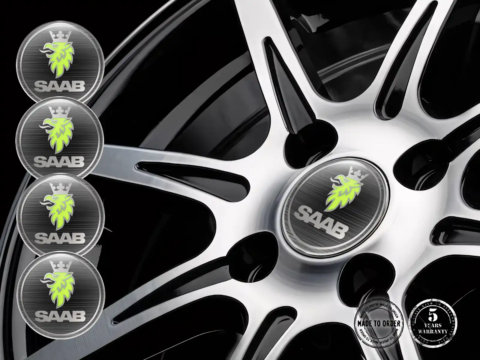 Saab Gewölbte Sticker Fortschrittlich Radiant Pulse Grid
